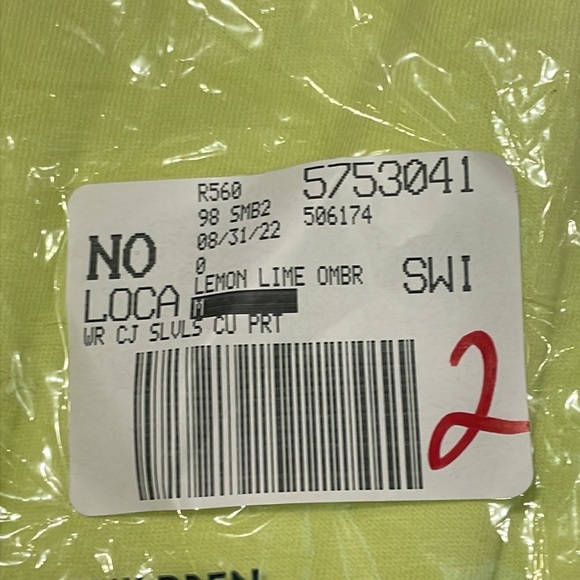 NWT Lands End Womens Lemon Lime Aqua Ombre Cotton Jersey Swim Coverup S SMALL - Picture 7 of 8